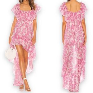 LoveShackFancy Alexia Dress in Pink Gem, Small